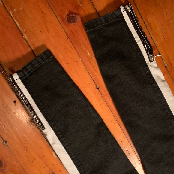 Zara Black with White Stripes and Zippers (@ ankles) - Picture 7 of 7